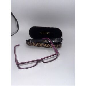 Guess GU 1553 A Purple Eyeglasses Frame 51-16-135 With Leopard Case